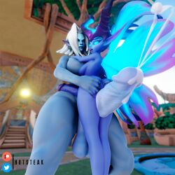 3d 3d_(artwork) angry between_legs big_ass big_balls big_breasts big_butt big_dom_small_sub big_penis blender blue_body blue_skin cum cum_drip cumshot fairy futa_on_futa futa_only futanari grabbing hotsteak hourglass_figure huge_ass huge_balls huge_breasts huge_butt huge_cock human humanoid humanoid_genitalia humanoid_penis paladins paladins_champions_of_the_realm saati_(paladins) smaller_futanari thick_ass thick_penis thick_thighs thighs voluptuous watermark willo_(paladins) wings