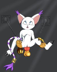 3_fingers 3_fingers_gloves 3_toes absurd_res abuse anal anal_sex animal_genitalia animal_penis anthro balls bandai_namco big_ears black_nose blue_eyes bodily_fluids bondage bound breasts chained chains chest_tuft claws clothing crying cuff_(restraint) digimon digimon_(species) digital_media_(artwork) disembodied_hand disembodied_penis erection feet felid feline felis female female_focus female_penetrated fingers forced fur gatomon genitals gloves handcuffs handwear handwear_only held_up hi_res jewelry knot limp_arms long_tail looking_scared male male/female male_penetrating male_penetrating_female mammal markings metal_cuffs mohrlex mostly_nude naked nipples nude nude_anthro open_mouth penetration penis pussy rape restrained restraints scared scratch_mark sex simple_background small_breasts solo_focus stomach_bulge stretched_anus stripes tail tears teeth toes tuft whiskers white_body white_fur