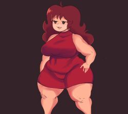 1girls big_breasts big_thighs breasts brown_hair crin0art female friday_night_funkin girlfriend_(friday_night_funkin) hand_on_hip huge_breasts huge_thighs large_thighs long_hair mouth open_mouth solo_female thick_thighs thighs tight_clothes tight_dress white_skin