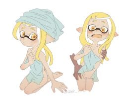 animal_humanoid anthro breasts cephalopod cephalopod_humanoid embarrassed hinibosu hiro_(splatoon) humanoid inkling inkling_girl mask_(marking) new_agent_3_(splatoon) nintendo nipples octoling octoling_boy octopus pointy_ears pseudo_hair semi_nude splatoon splatoon_(series) splatoon_3 squid tentacle tentacle_hair veronika_(splatoon)