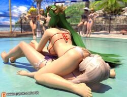 3d alternate_costume bayonetta bayonetta_(character) bayonetta_2 bikini breasts crossover facesitting female fire_emblem fire_emblem_awakening green_hair hsfrx kid_icarus lesbian long_hair mario_(series) metroid nintendo palutena princess_peach princess_zelda purple_bikini purple_swimsuit robin_(fire_emblem) robin_(fire_emblem)_(female) samus_aran super_smash_bros. swimsuit the_legend_of_zelda yuri zelda_(a_link_between_worlds)