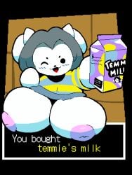 big_breasts breasts breasts_focus huge_breasts inverted_nipples milk pixel_art tagme temmie_(undertale) tits undertale undertale_(series) windreg