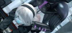 3d ambiguous_penetration android animated ass beauty_mark blindfold blush clothed clothed_sex eyes_rolling_back female femsub forced_in_fabric from_behind fucked_silly gothic_lolita kaminakirei latex_suit long_penis moaning mp4 nier nier:_automata nier_(series) penetration_through_clothes plap robot robot_humanoid rubyredva silescobaltacorn sound sound_edit tagme through_clothes video vr_headset white_hair yorha_2b