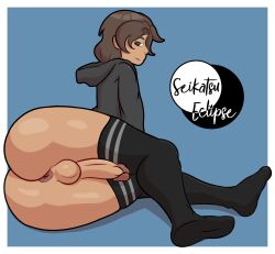 1femboy 1male anus artist_logo artist_name ass asshole balls bedroom_eyes big_ass big_balls big_butt big_penis black_hoodie black_legwear black_thigh_highs black_thighhighs blue_background brown_eyes brown_hair butt_focus circumcised commission commissioner_upload donut_anus femboy femboy_only hoodie huge_ass huge_balls huge_butt huge_cock huge_thighs ibenerdy legs legwear long_legs long_penis long_socks looking_at_viewer male male_only oc original_character seikatsueclipse self_insert smile smiling smiling_at_viewer testicles thick_ass thick_penis thick_thighs thighhighs thighs