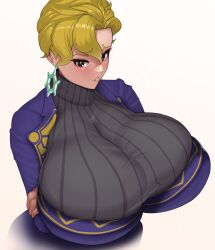 1girls alternate_breast_size big_breasts blonde_hair breasts breasts briar_(pokemon) busty curvaceous curvy curvy_body curvy_female curvy_figure earrings female game_freak huge_breasts large_breasts meda_moso nintendo pokemon pokemon_(game) pokemon_sv voluptuous