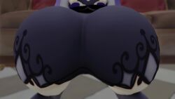 3d animated ass ass_focus ass_shake blue_shorts brown_hair female from_behind genshin_impact hat huge_ass jiggle kishi lisa_(genshin_impact) long_hair short_shorts shorts solo tagme thick_thighs thighhighs twerking video video