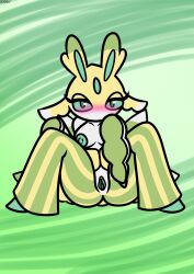 breasts brokenrekordbro clitoris female female_focus female_only lurantis nintendo nipples pokémon_(species) pokemon pussy shiny_lurantis shiny_pokemon