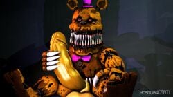 1boy 1male 2023 3d 3d_(artwork) animatronic bear big_balls big_cock big_fangs big_penis big_testicles black_nose bow_tie bowtie claws cock cracked_skin cracks detailed_background dick digital_media_(artwork) erect_penis erection finger_claws five_nights_at_freddy's five_nights_at_freddy's_4 furry furry_male furry_only gigantic_penis grabbing_penis hand_on_penis headgear headwear huge_balls huge_cock huge_testicles humanoid_genitalia humanoid_penis hyper_penis ingame_model large_penis long_penis looking_at_viewer machine male male_anthro male_focus male_only mammal mammal_humanoid monster monster_boy nightmare_fredbear_(fnaf) penile penis penis_grab penis_out presenting presenting_penis robot scottgames sharp_teeth solo solo_anthro solo_focus solo_in_panel solo_male stomach_mouth thick_penis top_hat ursid ursid_humanoid watermark yoshua40sfm