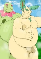 bakablue bara chubby_male daddy furry gay gay_sex leafeon meganium nature pokemon pokemon_(species) scalie