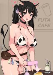 1futa animal_ears animal_print balls ballsack belt_pouch big_breasts big_penis bikini bikini_aside bikini_bottom bikini_top black_hair blush breasts breasts_covered catch_condom clothed clothing collar condom condom_belt condom_filling condom_on_penis condoms cow_ears cow_girl cow_print cow_print_bikini cow_tail cum cum_drip cum_dripping cum_dripping_from_penis cum_in_condom cumming dickgirl ejaculation erect_penis erection filled_condom functionally_nude functionally_nude_futanari futa_only futanari hand_on_penis hand_on_table hands_on_penis heart hearts_around_head holding_penis human jars large_breasts leaning_forward light-skinned_futanari light_skin looking_at_viewer masturbation mostly_nude multiple_condoms open_mouth orgasm panties_aside penis penis_out pointless_condom smile solo solo_futa standing straws stroking_penis table tail testicles thick_thighs twintails yoshiwo_senpai