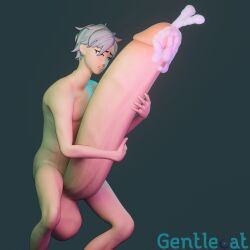 cum fortnite gentlecat hands_on_penis hyper hyper_balls hyper_genitalia hyper_penis male_only orin_(fortnite) solo solo_male