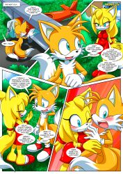 anthro ass bbmbbf blush comic female male mobius_unleashed palcomix sega sonic's_guide_to_spanking_(comic) sonic_(series) sonic_the_hedgehog_(series) tails zooey_the_fox