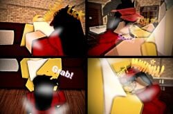 1boy 1girls 3d blowjob comic iris_(rusmynth) oral original_character roblox roblox_game robloxian tagme vale_rr34 work_at_a_pizza_place