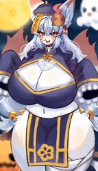 anthro costume fox fox_girl furry huge_breasts humanoid in_pnj original_character tag thick_thighs venus_body voluptuous wide_hips