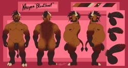 2023 4_fingers abstract_background absurd_res anthro back_muscles balls barazoku beard belly biceps big_muscles big_pecs biped black_beard black_body black_hair black_hands black_penis bovid bovine brown_balls brown_body brown_eyes brown_nipples brown_nose cattle digital_drawing_(artwork) digital_media_(artwork) english_text erection eyewear facial_hair fingers flaccid foreskin genitals glans glasses gloves_(marking) gradient_body hair hi_res hooved_toes hooves horn humanoid_genitalia humanoid_penis khayen khayen_(character) leg_markings loose_foreskin male mammal markings model_sheet musclegut muscular muscular_anthro muscular_male muscular_thighs nipples nude partially_retracted_foreskin pecs penis red_glans retracted_foreskin signature socks_(marking) solo tail tail_tuft text thick_thighs triceps tuft unguligrade unretracted_foreskin vein veiny_penis white_hair