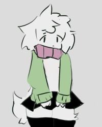 animated anthro bottomwear bovid breasts caprine clothed clothing clothing_lift colored female fur furry genitals goat mammal nipples partially_clothed pussy skirt skirt_lift small_breasts solo terrible_existence_(artist) white_body white_fur