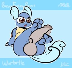 1-upclock ambiguous_gender anthro balls duo feet foot_fetish foot_play footjob generation_1_pokemon genitals hi_res male nintendo pokemon pokemon_(species) sex wartortle