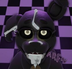 animatronic bodily_fluids canid canine canis cum cum_in_mouth cum_inside domestic_dog duo eyewear female feral feraladventure fetch_(fnaf) five_nights_at_freddy's genital_fluids glasses machine male male/female mammal robot scottgames solo yellow_eyes