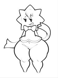 anthro bottomless bowtie flora_fauna front_view full_body hajimeyou654 humanoid looking_at_viewer mario_(series) navel nintendo princess_peach:_showtime! smile solo standing stella_(princess_peach:_showtime!) thick_thighs wide_hips