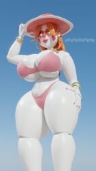 1girls 3d 3d_(artwork) 3d_model animatronic anthony_blender artist_logo artist_name artist_signature baby_(fnafsl) big_breasts bikini bikini_bottom bikini_top blue_background blue_eyebrows bra breasts circus_baby circus_baby_(fnaf) circus_mommy circus_mommy_2.0_(anthony_blender) clown clown_girl clown_makeup clown_nose curvaceous curvy curvy_body curvy_female curvy_figure earrings female female_only five_nights_at_freddy's five_nights_at_freddy's:_sister_location fnaf g0g0g0g0g0g glasses green_eyes hand_on_hip hat hd heart_glasses hi_res high_resolution highres hourglass_figure jewelry large_breasts lipstick logo looking_at_viewer looking_down mommy_kink nail_polish necklace orange_hair panties png red_lipstick red_nail_polish red_nails robot robot_girl robot_humanoid robot_joints scottgames signature sister_location slightly_chubby solo solo_female solo_focus thick thick_thighs white_body white_skin