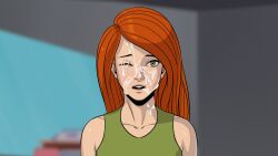 1girls after_facial cum_on_face disney disney_channel facial female female_only kim_possible kimberly_ann_possible leroy2012 looking_at_viewer one_eye_closed project:_possible solo