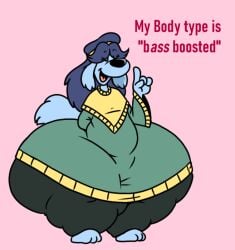 1girls anthro ass bbw blue_fur blue_hair canine canine_humanoid chubby chubby_female closed_eyes english_text fat fawxen female female_focus female_only furry hairband hips hyper hyper_ass large_ass lita_(fawxen) overweight overweight_female sweater text thick_thighs thighs thunder_thighs wide_hips