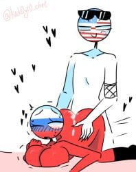 1boy 1boy1girl 1girls after_sex anal anal_sex big big_ass big_breasts blush countryhumans countryhumans_girl cum cum_in_ass cum_in_partner_pussy duo eyelashes heart kak0yt0_chel large_ass large_breasts long_nails naked naked_female naked_male partners partners_fucking russia_(countryhumans) socks submissive_female sunglasses sunglasses_on_head tattoo united_states_of_america_(countryhumans) white_pupils