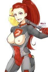 breasts breasts_out fully_clothed fully_clothed_female lego mace macy_halbert nexo_knights