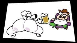 animated brian_griffin canine family_guy furry hi_res male male_focus male_only mammal peter_griffin superiorfox twerking