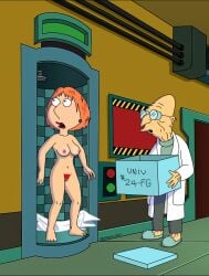 accurate_art_style blackzacek completely_nude_female crossover family_guy futurama hubert_j_farnsworth lois_griffin redhead surprised_expression tagme