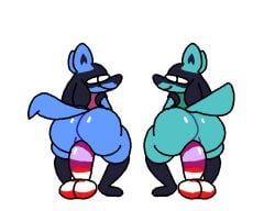 2boys anal animated dildo dildo_in_ass furry furry_only gif hi_res lucario male male_focus male_only nintendo pokémon_(species) pokemon pokemon_(species) sex_toy snowy_(snowcario) superiorfox twerking