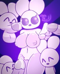 1girls 2023 4boys balls big_balls big_breasts breasts bun_(unzor) bunny_ears bunny_girl bunny_tail geometry_dash penis pink_body precum purple_background pussy solo solo_female tagme twitter_username watermark white_skin wide_hips yellolight