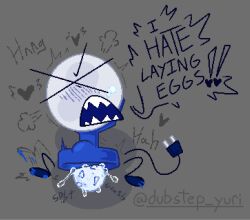 battle_for_dream_island bfb dubstep_yuri dx_face egg_laying fangs fangs_out fanny_(bfdi) female object_show object_shows paws pixel_art plug_tail shouting solo solo_female speech_bubble the_power_of_two tpot