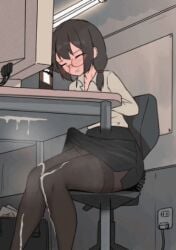 1futa 2d animated at_computer bag_removed big_penis black_bag black_eyes black_hair black_pantyhose black_skirt blush breasts bulge chair cleavage clenched_teeth closed_mouth clothed clothing collared_shirt continuous_ejaculation cum cum_through_clothes cumshot dickgirl duke_shiwa ejaculation ejaculation_under_clothes electric_plug electrical_outlet erection erection_under_clothes erection_under_pantyhose erection_under_skirt excessive_cum feet_out_of_frame fully_clothed futa_only futanari gif glasses hands-free handsfree_ejaculation horny human indoors infinite_cum intense_orgasm intersex kitsune_with_glasses(editor) large_breasts light-skinned_futanari light_skin looking_at_object loop low-angle_view office_chair office_lady on_chair open_bag open_collar open_mouth orgasm orgasm_without_stimulation original pantyhose parted_lips pencil_skirt penis penis_bulge penis_under_clothes penis_under_skirt precum precum_drip precum_through_clothes projectile_cum red-framed_eyewear rolling_eyes round_eyewear shirt shiwa_kou sitting skirt skirt_lift solo sweat swivel_chair tenting trembling ugoira unbuttoned under_the_table white_shirt