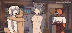 2d_animation 5_fingers 5boys anal anal_sex animated anthro anthro_on_anthro anthro_penetrated anthro_penetrating anthro_penetrating_anthro ass ass_grab ass_up athletic athletic_anthro athletic_male beastars better_version_at_source biceps bikomation bird_dog black_nose blinking bodily_fluids body_hair bouncing bouncing_ass bouncing_butt brown_body brown_eyes brown_fur brown_hands brown_nose canid canine canis cheek_bulge cheek_tuft chest_hair claws clenched_teeth closed_eyes collot_(beastars) coyote detailed_background digital_media_(artwork) doggy_style domestic_dog durham_(beastars) embrace embracing embracing_another embracing_each_other eyebrows eyes facial_expressions facial_tuft fangs feet finger_claws fingers fivesome floppy_ears fluffy frame_by_frame friends from_behind_position fur furniture furry grey_body grey_fur group_sex hair_over_eyes hair_over_one_eyes half-closed_eyes hand_on_butt hand_on_chest hand_on_penis herding_dog hug hugging hunting_dog hyena in_air interspecies jack_(beastars) jiggle jiggling_ass labrador legoshi_(beastars) long_ears long_hair looking_at_another looking_down looking_pleasured male male/male male_penetrated male_penetrating male_penetrating_male mammal masturbating masturbation miguno_(beastars) missionary_position moan moaning moaning_in_pleasure multicolored_body multicolored_fur narrowed_eyes navel netflix nude nude_anthro nude_male old_english_sheepdog open_mouth orgy partially_clothed pastoral_dog penetration penile penile_penetration penis pubes raised_shirt retriever room_701 roommate scar scar_across_eye scar_on_face sex sheepdog shirt short_playtime spots spotted_body spotted_fur spotted_hyena tail tan_body tan_fur teeth teeth_showing triceps tuft two_tone_body two_tone_fur white_body white_fur widescreen wolf yellow_body yellow_fur