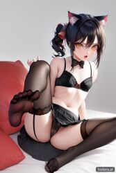 ai_generated female female_only flat_chest foot_fetish holaraai yellow_eyes