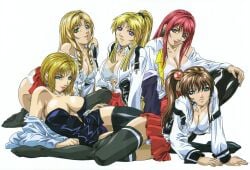 00s 5girls adult age_difference bible_black blonde_hair bra breasts brown_hair cleavage dress earrings highres imari_kurumi jewelry kitami_reika large_breasts long_hair milf multiple_girls nipple_slip off_shoulder official_art older_female oppai panties red_hair revealing_clothes saeki_kaori school_uniform schoolgirl shiraki_rika shirt short_hair skirt socks stockings takashiro_hiroko take_your_pick teacher_and_student teenager unbuttoned unbuttoned_shirt underwear voluptuous yoshiten younger_female