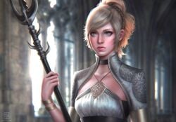 blonde_hair blue_eyes collar elegant elegant_dress final_fantasy final_fantasy_xv lunafreya_nox_fleuret serafleur tagme