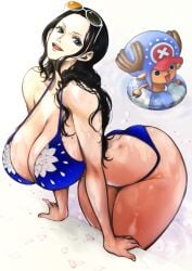 1animal 1girls absurd_res alternate_version_available ass ass_cleavage ass_up big_ass big_breasts bikini bikini_top black_hair blue_eyes breasts cleavage curvy curvy_female curvy_figure curvy_hips deep_cleavage female female_focus hi_res huge_breasts kyugata long_hair male nico_robin one_piece pool post-timeskip seductive seductive_look seductive_mouth seductive_pose seductive_smile sunglasses sunglasses_on_head sweat sweaty_body swimming_pool swimwear thick_thighs tinted_eyewear tony_tony_chopper voluptuous voluptuous_female wet wide_hips