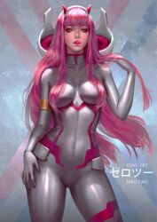 breasts darling_in_the_franxx futuristi futuristic futuristic_clothing horns legs long_hair pink_hair serafleur thick_thighs thighs tight_clothing uniform zero_two_(darling_in_the_franxx)