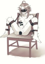 1boy anal blindfold bondage censored chair gagged gay genshin_impact legs_spread male male_only naked nude robes sex_toy sex_toy_in_ass tagme vibrator vibrator_in_ass xiao_(genshin_impact) yaoi