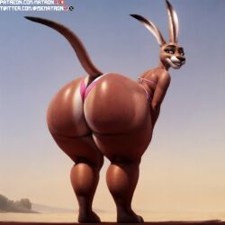 4k ai_generated anthro ass bending_over big_ass big_butt bikini bikini_bottom female female_anthro female_focus female_only furry highres huge_hips illumination_entertainment kangaroo kangaroo_mom_(sing) looking_at_viewer matronai_(artist) mature mature_female mature_woman nude nude_female patreon patreon_username pear-shaped_figure pinup sing_(movie) stable_diffusion tail thick thick_ass thick_thighs twitter_username wide_hips