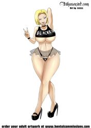 1girls alternate_version_available android_18 blacked blacked_clothing blonde blonde_female blonde_hair blonde_hair_female blue_eyes blue_eyes_female cameltoe cleavage curvy dragon_ball erect_nipples female gtsn17 harika high_heels huge_areolae huge_ass huge_breasts puffy_nipples redraw short_hair short_hair_female thick_hips voluptuous wide_hips yellow_hair