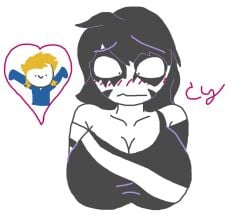 black_hair blonde_hair blush breasts embarrassed goth huge_breasts incredibox lilac_(orin_ayo) makeup neesterhere orin_ayo rockstar tagme youtube youtuber