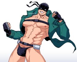 balls bara bulge headkerchief iwao_oguro kimakkun knuckleduster_(my_hero_academia) male male_only muscles muscular my_hero_academia penis solo solo_male vigilante:_my_hero_academia_illegals