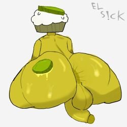 animate_inanimate anus anus_outline big_butt big_penis caked_up cupcake dessert el_sick eyeless eyeless_male femboy genitals green_penis green_skin male_only pickle pickle_(food)