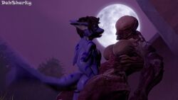 3d animated anthro_on_anthro anthro_penetrated anthro_penetrating breasts dahsharky_(character) dasharky3d demon demon_girl female furry hell_knight_(doom) intersex interspecies male male/female missionary_position mp4 sex shark sound source_filmmaker straight tagme video