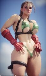 1girls 3d abs ass big_ass big_breasts bikini blonde_female blonde_hair braided_hair braided_twintails breasts cammy_white capcom female female_only fingerless_gloves muscle muscle_tone muscles muscular siliconaya six_pack solo street_fighter street_fighter_6 swimsuit thick_thighs wide_hips