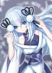 1girls duel_monster folklore japanese_mythology mythology public_domain yu-gi-oh! yuki-onna yuki-onna_the_ice_mayakashi yuki_onna