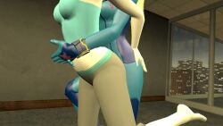 2girls 3d arms_around_waist ass big_ass blue_tank_top breasts duo female female_only leggings metroid midriff multiple_girls nintendo samus_aran sfm skin_tight source_filmmaker super_smash_bros. tagme thick_thighs tight_clothing tight_pants tight_pussy white_skin wii_fit wii_fit_trainer yoga_pants zero_suit zero_suit_samus